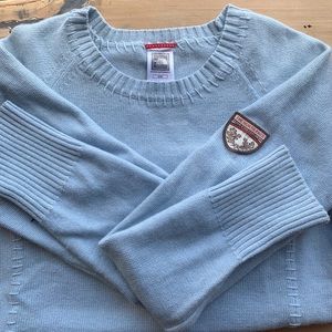 the north face baby blue sweater !!